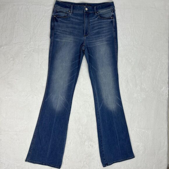 White House Black Market Jeans Womens 12L Blue The Skinny Flare Stretch Denim - Picture 3 of 11